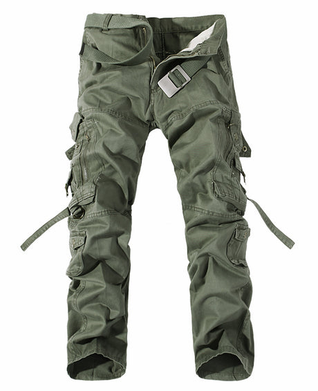 Men’s Washed Multi-Pocket Cargo Pants – Durable Tactical Work & Casual Utility Trousers