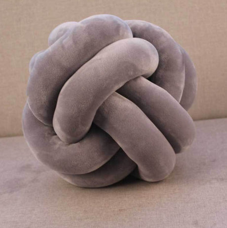 Knotted Plush Ball Round Throw Pillow – Soft Decorative Knot Cushion for Sofa, Bed & Home Décor