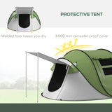 Pop-Up Camping Tent with Porch & Carry Bag – 2–3 Person, 3000mm, Waterproof, Green