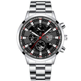 Men’s Stainless Steel Quartz Wristwatch – Waterproof, Analog Watch