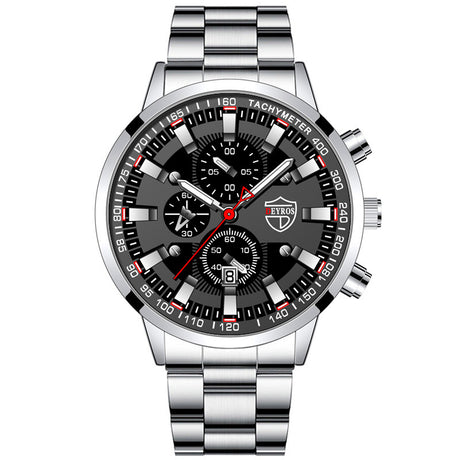 Men’s Stainless Steel Quartz Wristwatch – Waterproof, Analog Watch