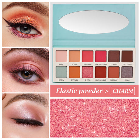 Las Chicas 12-Color High Pigment Eyeshadow Palette – Silky Cream Makeup with Rich Color Payoff | Cruelty-Free Beauty Palette