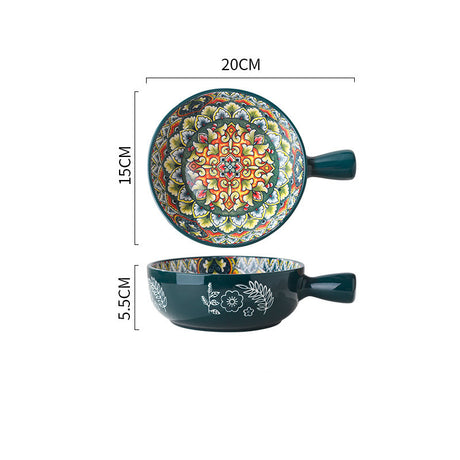 Glazed Salad Bowl & Dessert Bowl – Household Ceramic Serving Bowl for Salad, Fruit, Snacks & Desserts