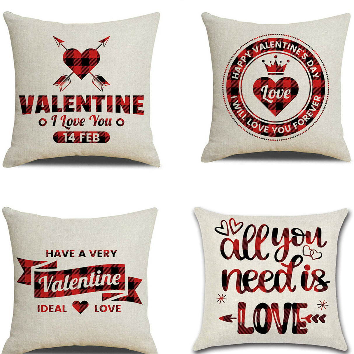 Valentine’s Day Red Pillowcase Cushion Cover – Romantic Heart Throw Pillow Cover for Sofa, Bed & Home Decor