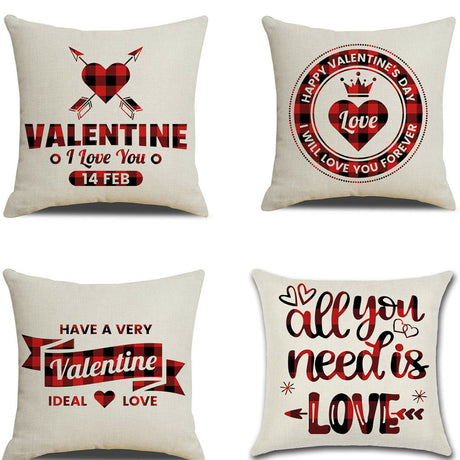 Valentine’s Day Red Pillowcase Cushion Cover – Romantic Heart Throw Pillow Cover for Sofa, Bed & Home Decor
