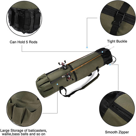 Waterproof Cylinder Outdoor Fishing Bag – Multifunctional Rod & Gear Storage
