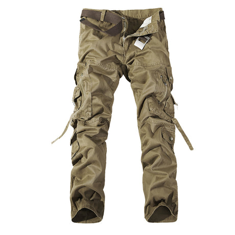 Men’s Washed Multi-Pocket Cargo Pants – Durable Tactical Work & Casual Utility Trousers