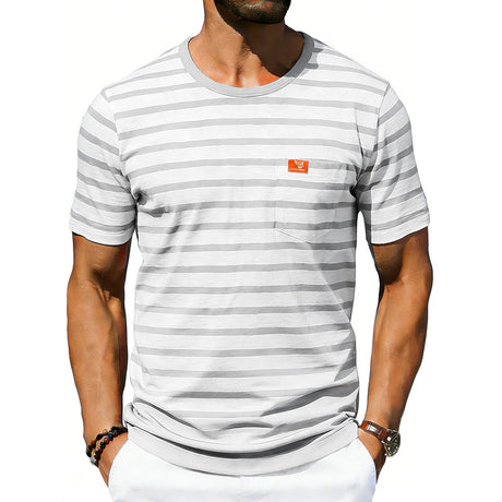 Men’s Loose‑Fit Retro Crew‑Neck Casual Short‑Sleeve T‑Shirt – Simple Vintage‑Style Everyday Tee