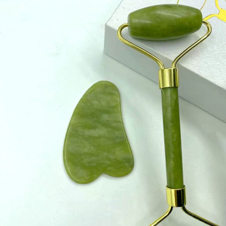 Natural Jade Beauty Device – Facial Massage & Skincare Tool | Cooling Lymphatic Jade Massager for Face & Neck