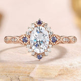 Rose Gold-Plated Flower Zircon Ring – Elegant Floral Design Cubic Zirconia Ring for Women, Fashion Jewelry Gift