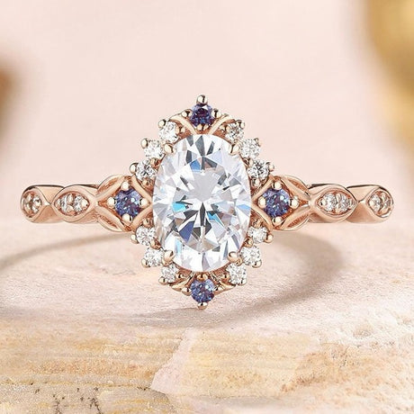 Rose Gold-Plated Flower Zircon Ring – Elegant Floral Design Cubic Zirconia Ring for Women, Fashion Jewelry Gift