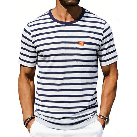 Men’s Loose‑Fit Retro Crew‑Neck Casual Short‑Sleeve T‑Shirt – Simple Vintage‑Style Everyday Tee