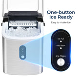 SIMZLIFE Portable Ice Maker Machine – 26.5 lbs/Day | 9 Ice Cubes in 6 Minutes | Auto-Cleaning Countertop Ice Maker with Basket & Scoop