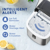 SIMZLIFE Portable Ice Maker Machine – 26.5 lbs/Day | 9 Ice Cubes in 6 Minutes | Auto-Cleaning Countertop Ice Maker with Basket & Scoop