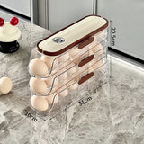 Refrigerator Egg Organizer – 1PCS Sliding Automatic Egg Roller Storage Carton