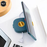 Rotating Cable Organizer & Winder Box – Portable Wire & Cord Storage with Phone Holder