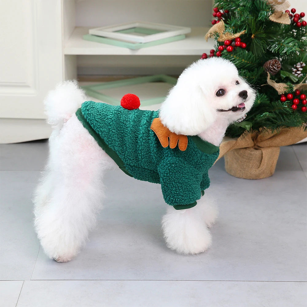 Christmas Pet Dog Winter Warm Hoodie –  Coat for Chihuahua, Puppy Outfit, French Bulldog