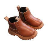 Kids Winter Leather Short Boots