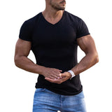 Men’s Summer V-Neck Breathable Tee – Casual Lightweight Short Sleeve Knitted Top | Soft Everyday Comfortable Shirt