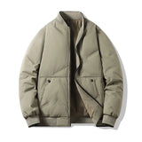 Men's Jacket  Autumn Winter Thickened Warm Comfortable Breathable Casual Coat Outdoor Solid Color Windproof Zippered Jacket