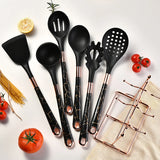 8PCS Silicone Kitchen Utensil Set – Heat-Resistant Cooking Tools with Storage Rack