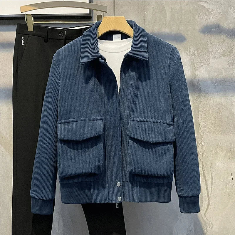 Trendy Men’s Corduroy Jacket – Korean Fashion Casual Coat