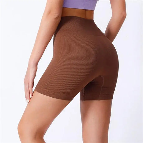 Ribbed Yoga Shorts for Women – High Waist Shaping Sportswear | Seamless Workout Shorts for Fitness & Training