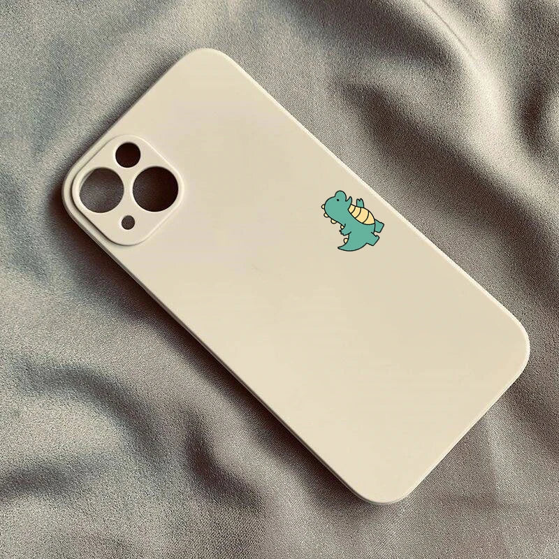 Cute Dinosaur Couple Phone Case for iPhone 16/15/14/13/12/11 Pro Max Mini XS XR 7 8 Plus SE – Shockproof Non-Slip Soft Cover Fundas