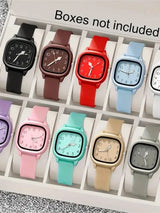 Casual and fashionable square quartz watch