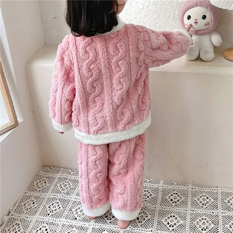 Autumn and Winter Children Pajamas | Warm Kids Sleepwear Set