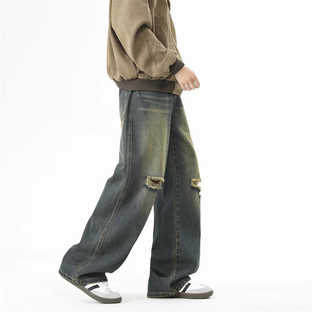 Trendy Men’s High Street Ripped Jeans