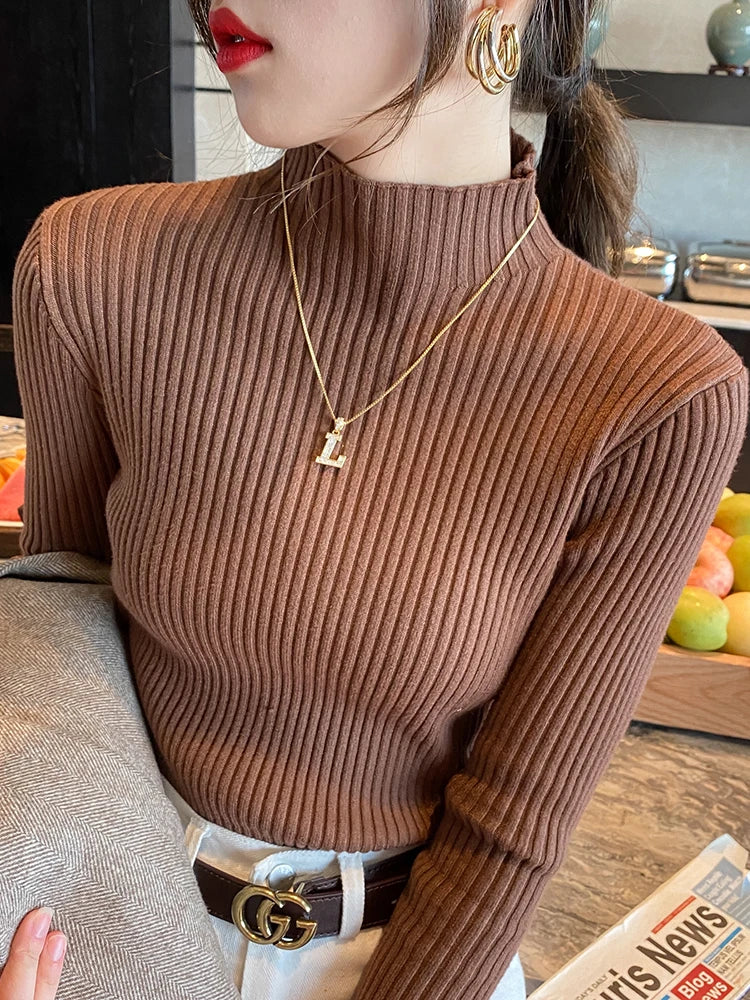 Women Turtleneck Sweater Long Sleeve Top
