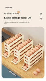 4-Layer Automatic Rolling Egg Storage Box – Refrigerator Egg Dispenser & Kitchen Organizer
