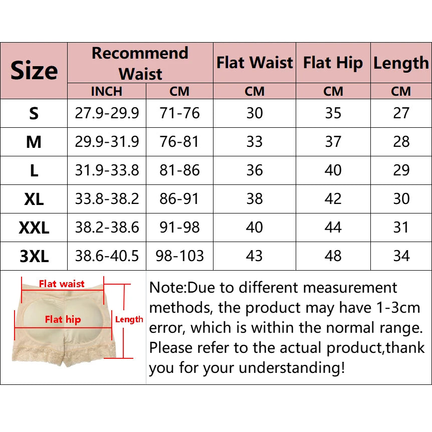 Women’s Butt Lifter Padded Underwear – High Waist Tummy Control Hip Shaper