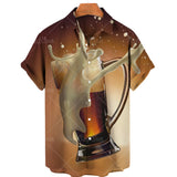 Men’s Beer Print Hawaiian Shirt