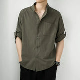 White Linen Cotton Half Sleeve Men’s Shirt