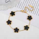 Elegant Clover Bracelet for Women – Adjustable Five-Petal Design