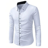 Men’s Elegant Striped Long Sleeve Shirt