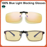 Clip-On Blue Light Blocking Glasses – 100% Red Lens Anti-Fatigue Detachable Filter for Gaming & Computer Use