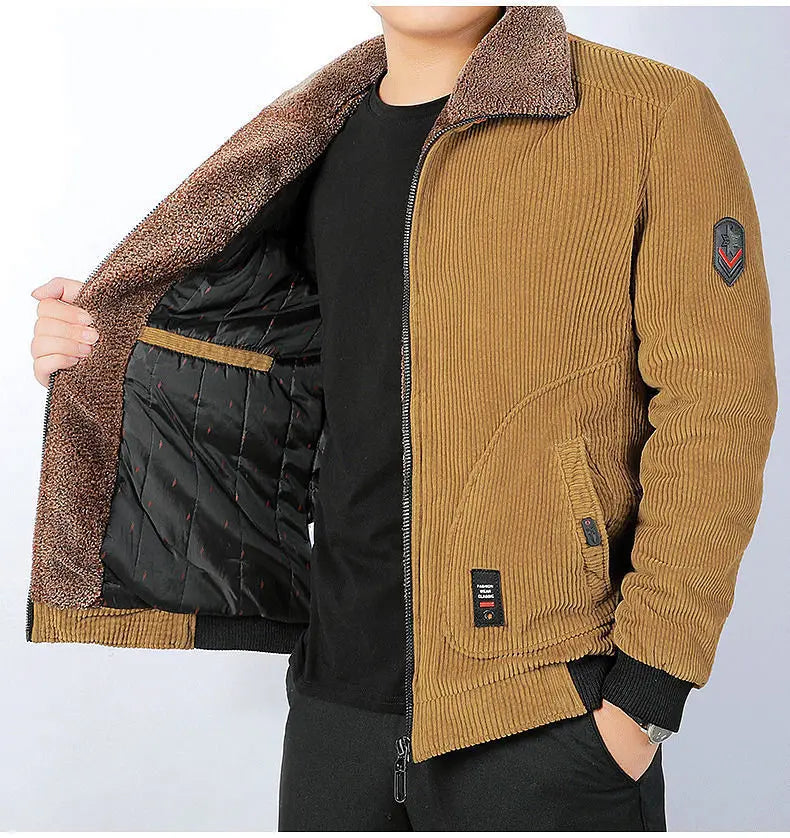 Men’s 2025 Winter Velvet-Thickened Corduroy Jacket