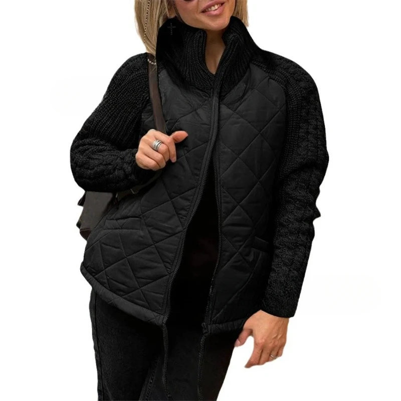 Women’s Full Sleeve Zip-Up Padded Coat | Warm Winter Jacket