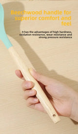 12PCS Silicone Kitchen Utensils Set – Non-Stick Cookware Tools with Wooden Handles