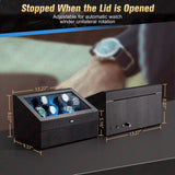 Watch Winder Box for Automatic Watches – 6-Slot Rotating Display Case | Quiet Motor Watch Winder Stand with Storage