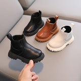 Kids Winter Leather Short Boots
