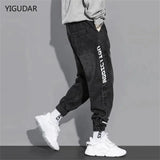 Men’s Baggy Harem Jeans Streetwear Loose Fit Tapered Moto Pants