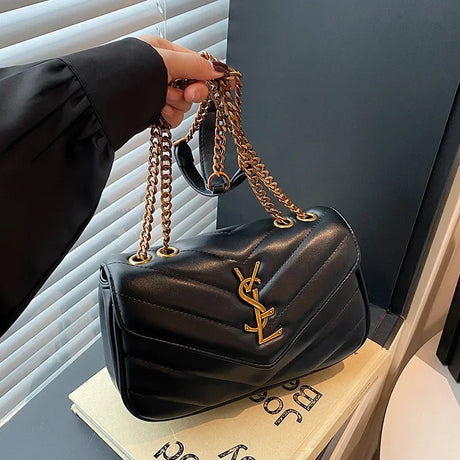 ‌Vintage Leather Crossbody Bag French Chic Adjustable Chain Strap Shoulder Purse for Women, Compact Tote for Travel & Daily Use