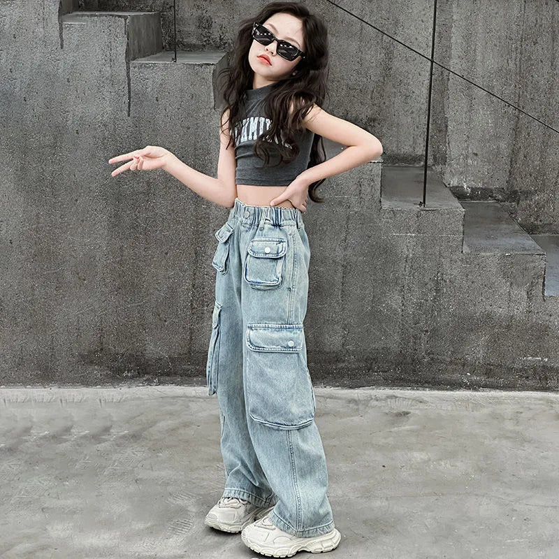 Girls' Hip-Hop Baggy Jeans