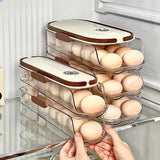Refrigerator Egg Organizer – 1PCS Sliding Automatic Egg Roller Storage Carton
