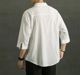 White Linen Cotton Half Sleeve Men’s Shirt