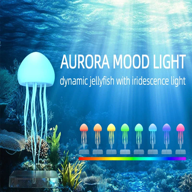 Wireless Jellyfish Rechargeable LED Desk Lamp – Multi-Color Mood Light for Bedroom & Office